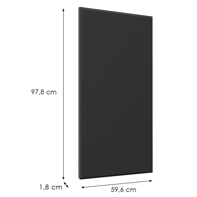 Čelo skrinky Luxeo F16-G60(100) tenký rám black
