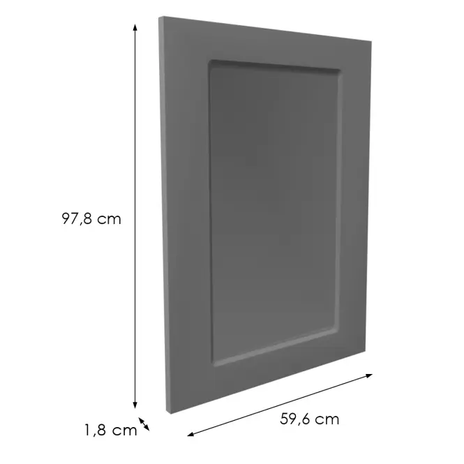 Čelo skrinky Luxeo F15-G60(100) rám dark grey