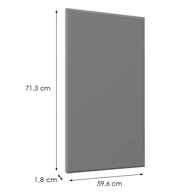 Čelo skrinky Luxeo F16-G60(72) tenký rám grey