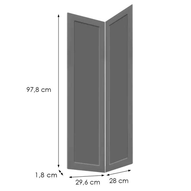 Čelo skrinky Luxeo F15-G60N2(100) rám dark grey