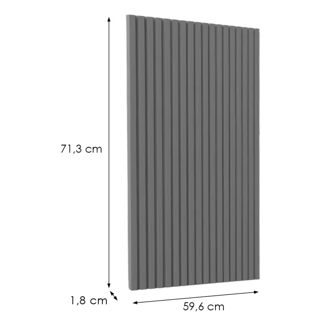 Čelo skrinky Luxeo F14-G60(72) ryfla dark grey