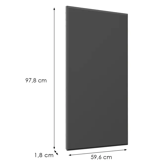 Čelo skrinky Luxeo F16-G60(100) tenký rám dark grey