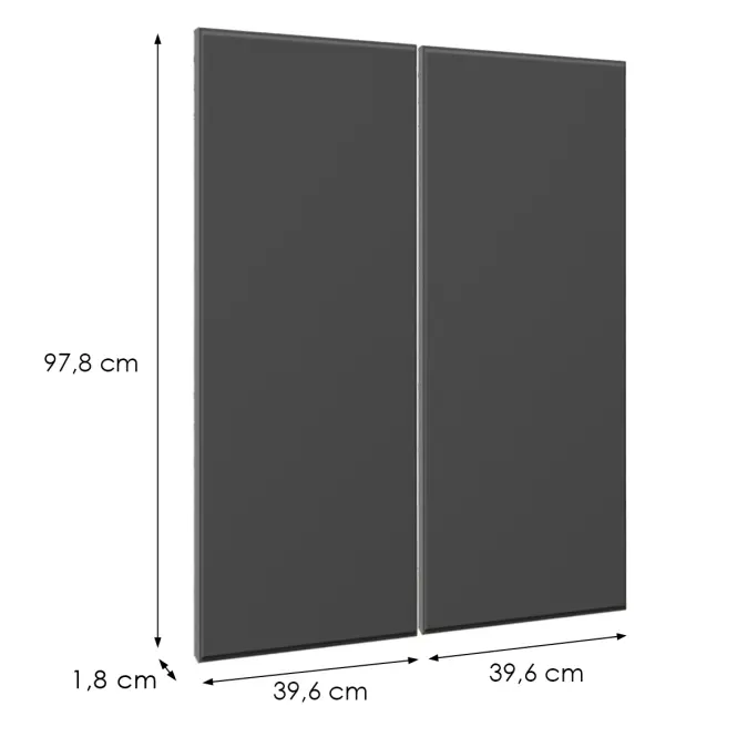 Čelo skrinky Luxeo F16-G80(100) tenký rám dark grey