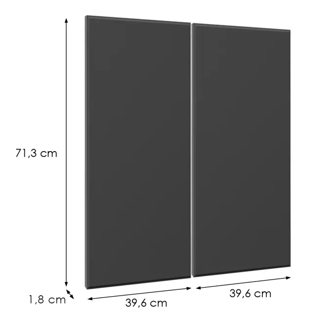 Čelo skrinky Luxeo F16-G80(72) tenký rám dark grey