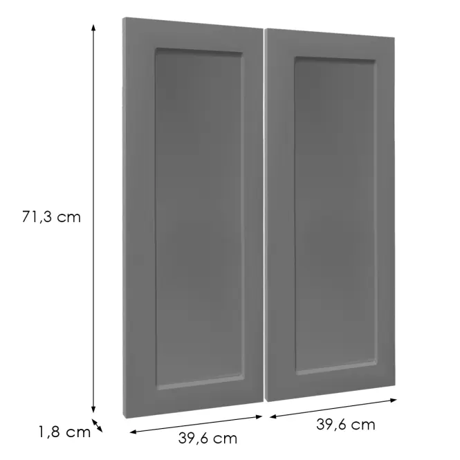Čelo skrinky Luxeo F15-G80(72) rám dark grey