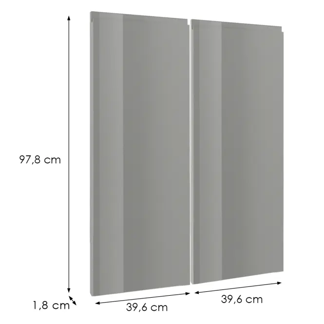 Čelo skrinky Luxeo F02-G80(100) grey lak