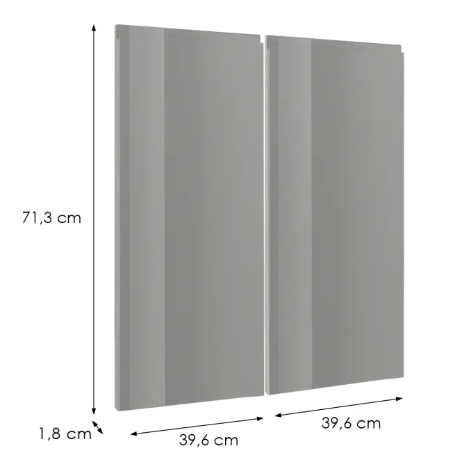 Čelo skrinky Luxeo F02-G80(72) grey lak