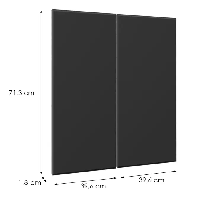 Čelo skrinky Luxeo F16-G80(72) tenký rám black