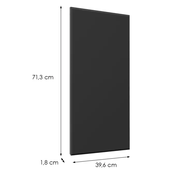 Čelo skrinky Luxeo F16-D40 tenký rám black