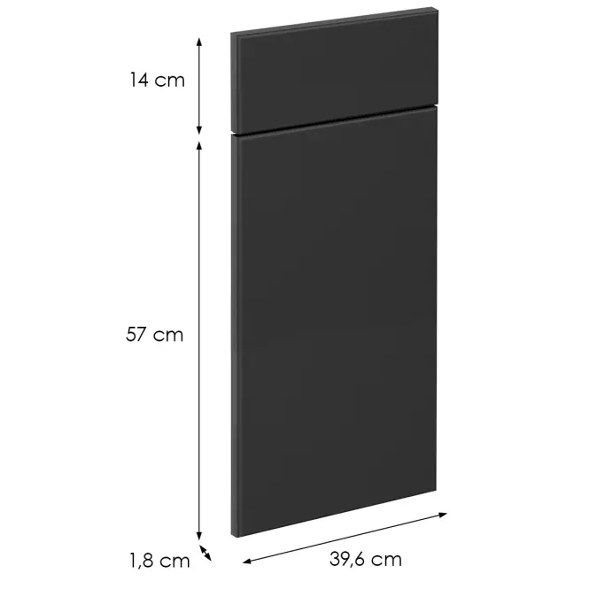 Čelo skrinky Luxeo F16-D40S1-AX tenký rám black
