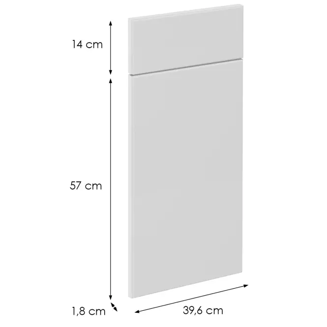 Čelo skrinky Luxeo F16-D40S1-AX tenký rám white