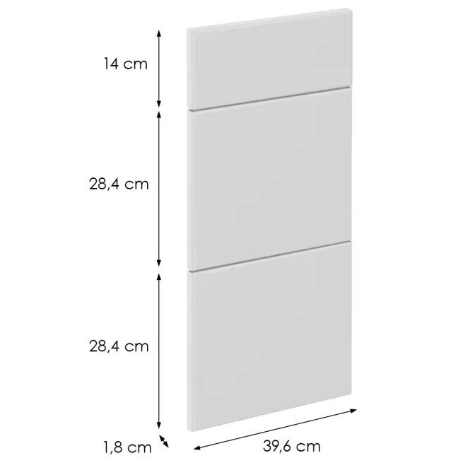 Čelo skrinky Luxeo F16-D40S3-AX tenký rám white