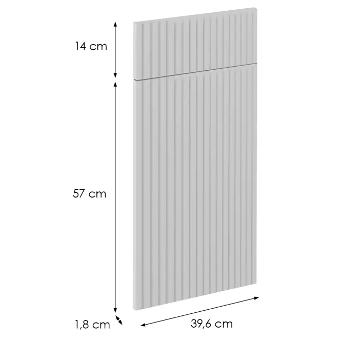 Čelo skrinky Luxeo F14-D40S1-AX ryfla white