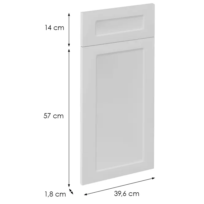 Čelo skrinky Luxeo F15-D40S1-AX rám white