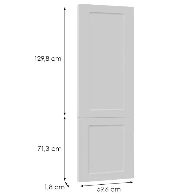 Čelo skrinky Luxeo F15-D60ZL_D60R rám white