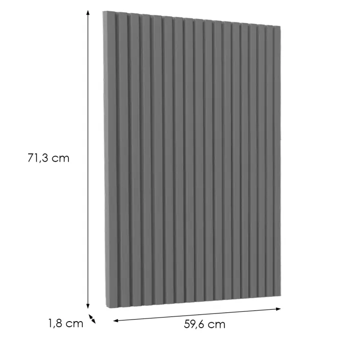 Čelo skrinky Luxeo F14-D60ZS-AX ryfla dark grey