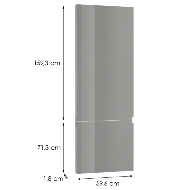 Čelo skrinky Luxeo F02-D60ZLN_D60RWN grey lak