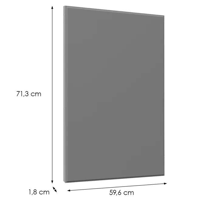 Čelo skrinky Luxeo F16-D60FZW tenký rám dark grey