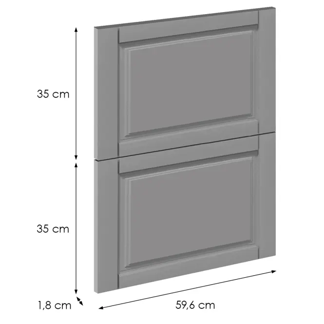 Čelo skrinky Luxeo F13-D60S2_D60S2+1_D60IN-AX hampton grey