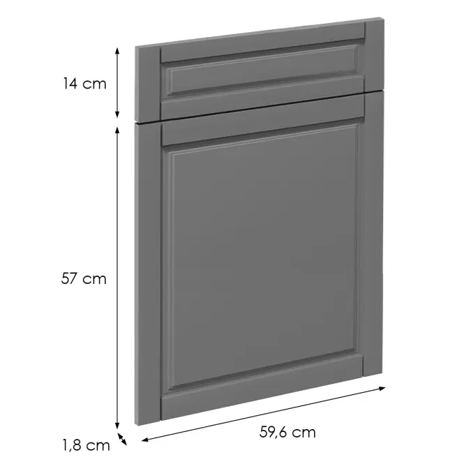 Čelo skrinky Luxeo F13-D60S1-AX hampton dark grey