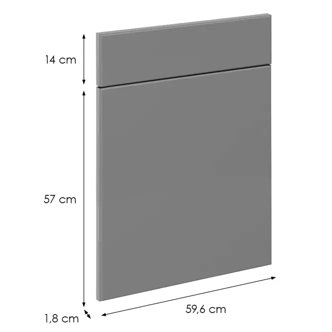 Čelo skrinky Luxeo F16-D60S1-AX tenký rám grey