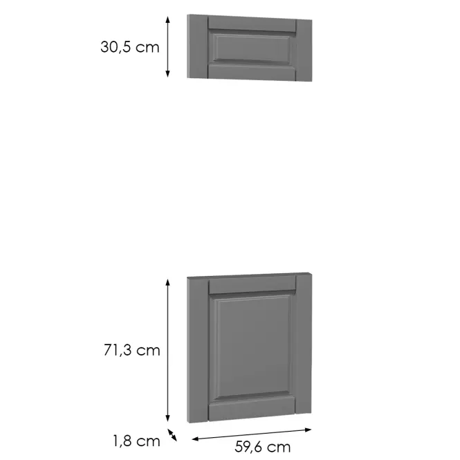 Čelo skrinky Luxeo F13-D60PM hampton dark grey