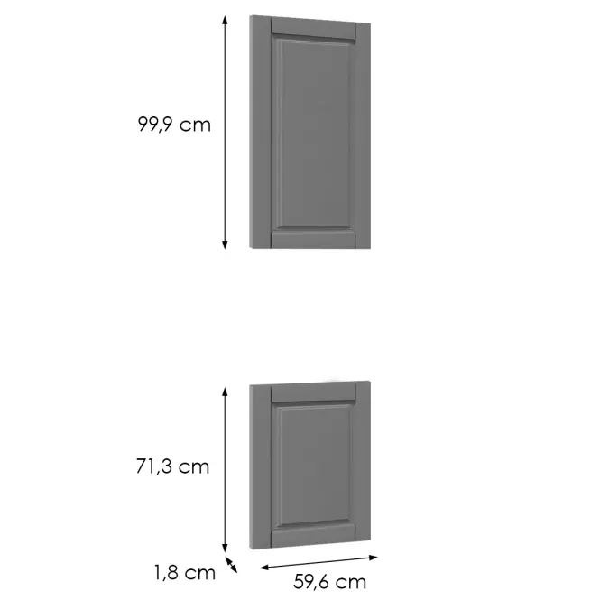 Čelo skrinky Luxeo F13-D60PWN hampton dark grey