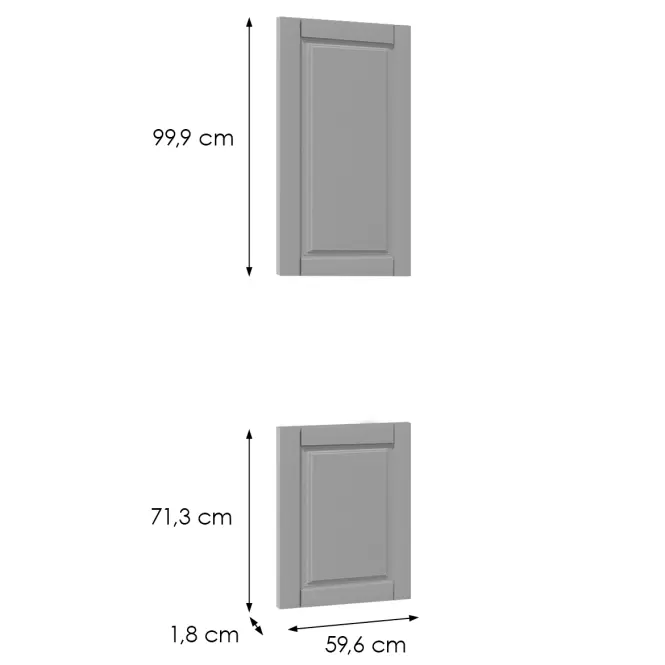 Čelo skrinky Luxeo F13-D60PWN hampton grey