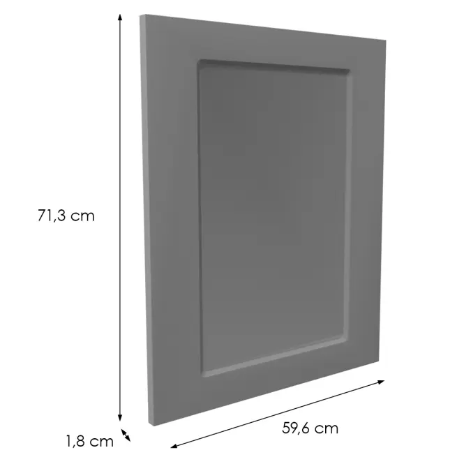 Čelo skrinky Luxeo F15-D60FZW rám dark grey