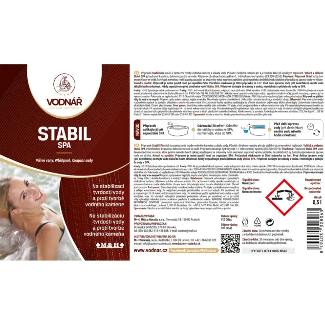 Vodnar Prípravok Stabil SPA 0,5l,2