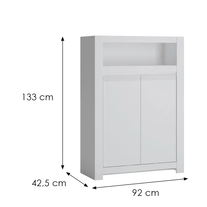 Komoda Novi NVIK02 2D biela alpin/pvc biela supermat