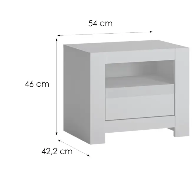 Nočný stolík Novi NVIK05 1S biela alpin/pvc biela supermat