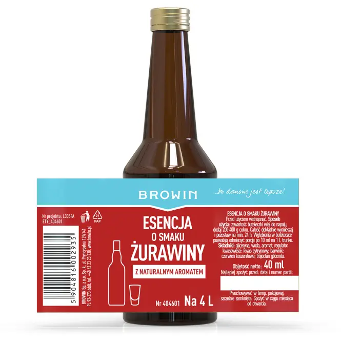 Esencia s príchuťou – brusnica 40 ml,4