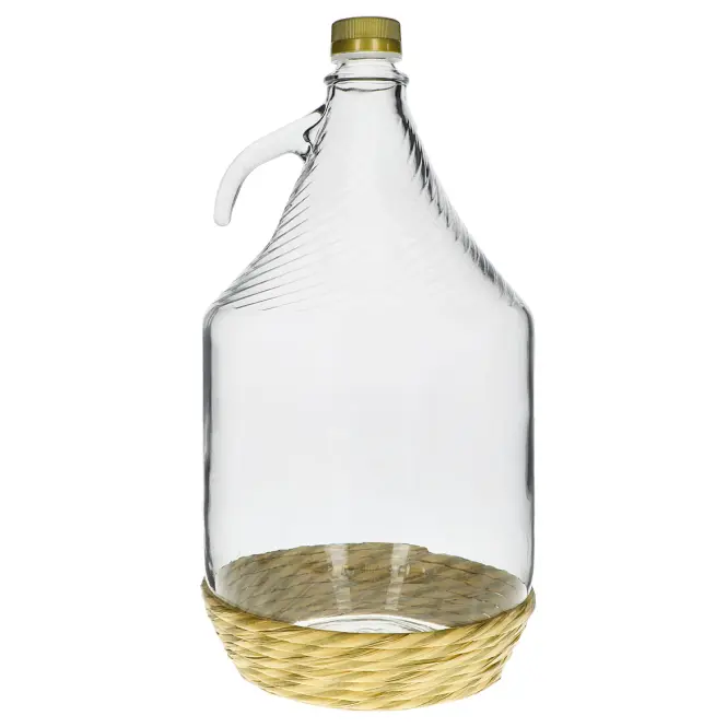 Demižón dama 5 l s výpletom s uzáverom na závit,2