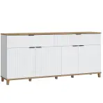 Komoda Plissee PLIK06 4D2S biela alpin/dub grandson
