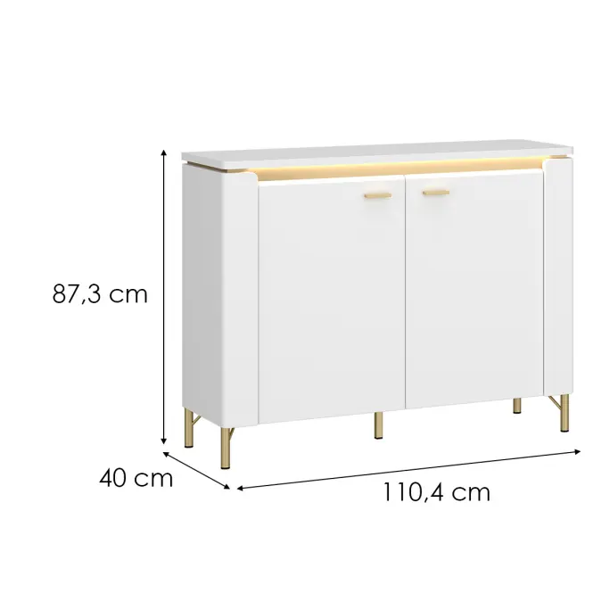 Komoda Lazio LAZK01 U008/U080 2D biela/biela alpský
