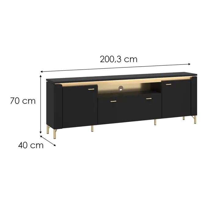 TV stolík Norica LAZF03 U114 2D1S čierna,2