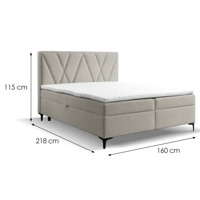 Kontinentálna posteľ Madryt 160x200 s topper Trenza 8,4