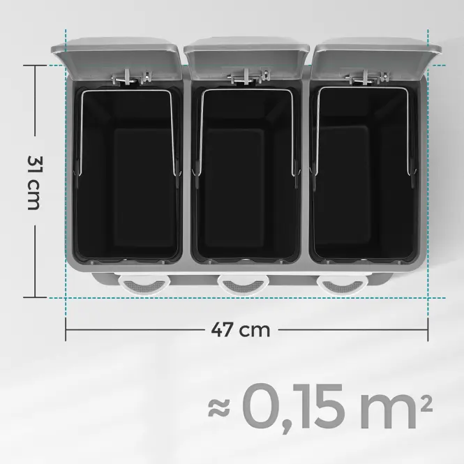 Odpadkový kôš 3x8 l biely LTB24WT,5