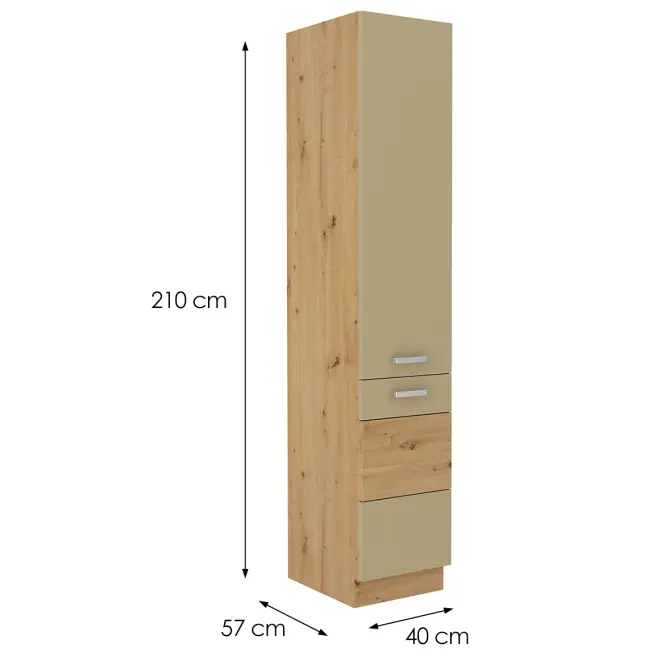 Kuchynská skrinka artisan cappucino lesk 40DK – 210 2F,2