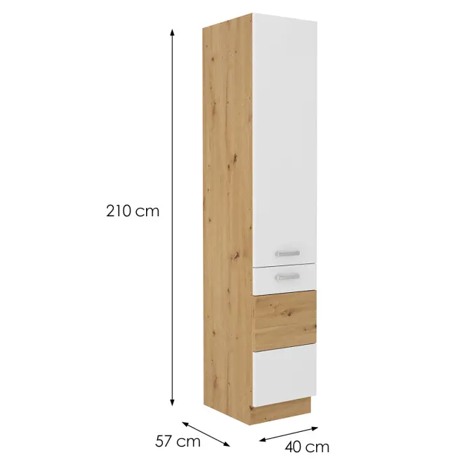 Kuchynská skrinka artisan biela lesklá 40DK – 210 2F