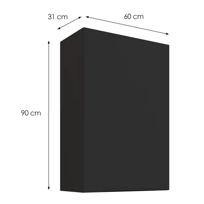 Kuchynská skrinka Aria-BL/BL anti fingerprint 60G-90 1F,3