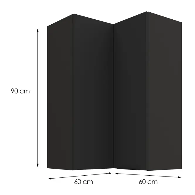 Kuchynská skrinka Aria-BL/BL anti fingerprint 60X60 GN-90 2F (90°),3