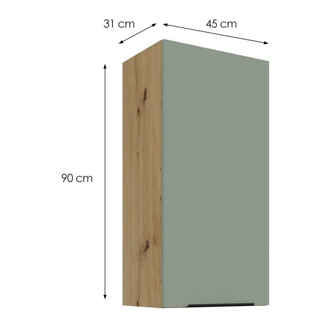 Kuchynská skrinka Aria-SA/AR anti fingerprint 45G-90 1F,3