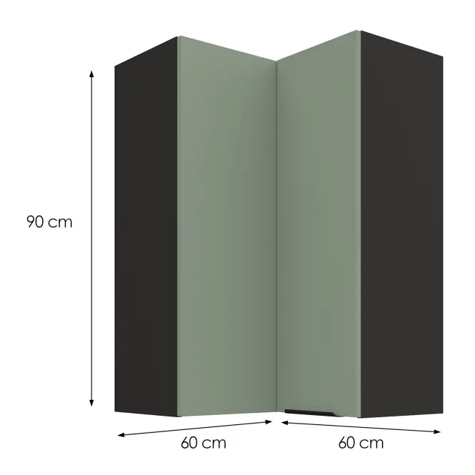 Kuchynská skrinka Aria-SA/BL anti fingerprint 60X60 GN-90 2F (90°),3