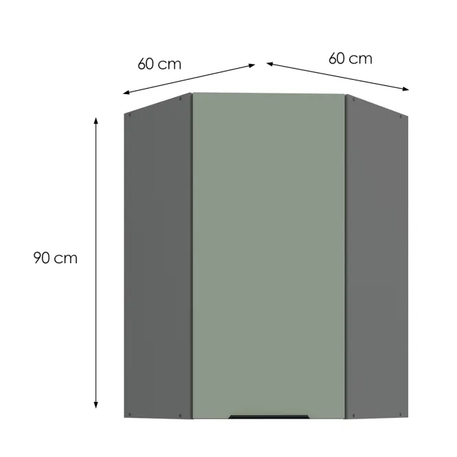 Kuchynská skrinka Aria-SA/ANT anti fingerprint 60X60 GN-90 1F (45°),3