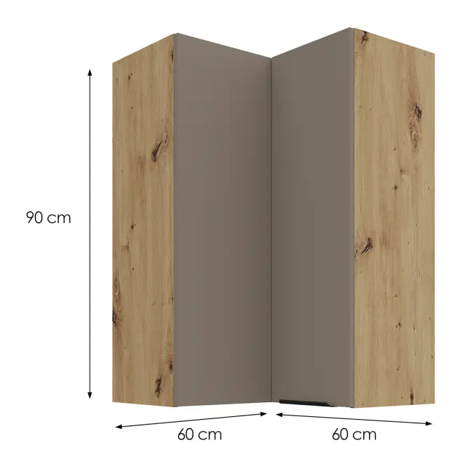Kuchynská skrinka Aria-TA/AR anti fingerprint 60X60 GN-90 2F (90°),3