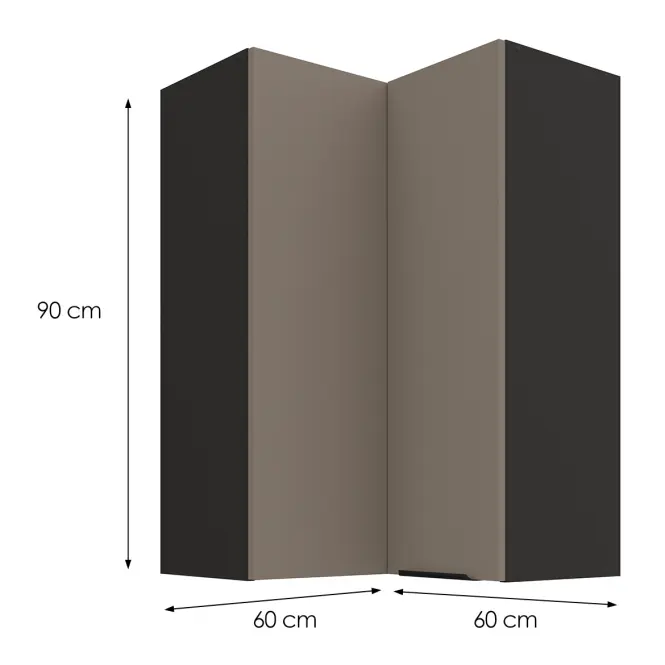Kuchynská skrinka Aria-TA/BL anti fingerprint 60X60 GN-90 2F (90°),3
