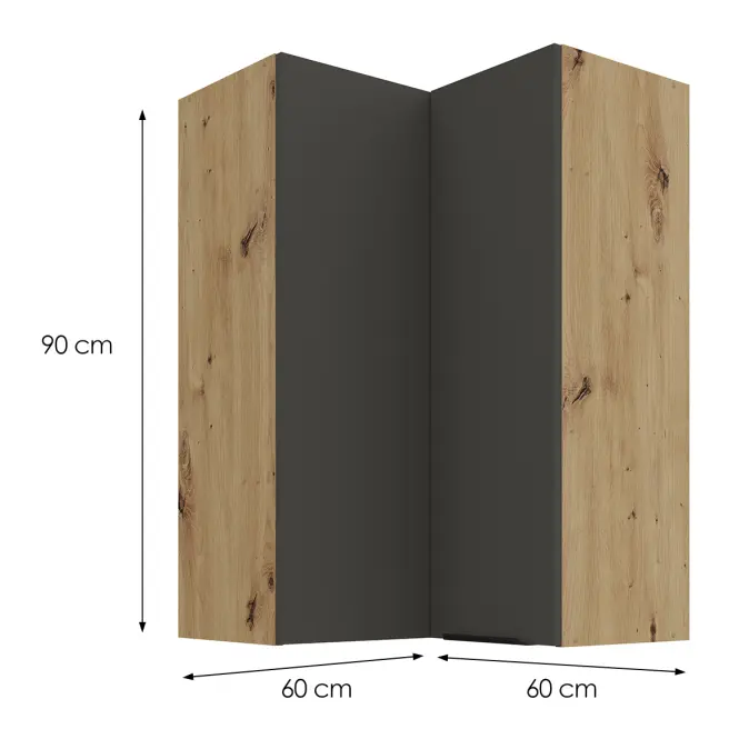 Kuchynská skrinka Aria-GR/AR anti fingerprint 60X60 GN-90 2F (90°),3