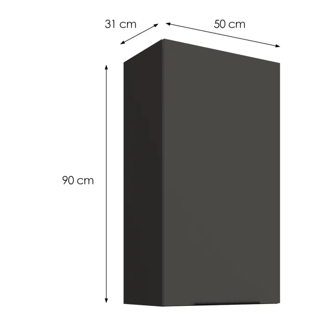 Kuchynská skrinka Aria-GR/BL anti fingerprint 50G-90 1F,3